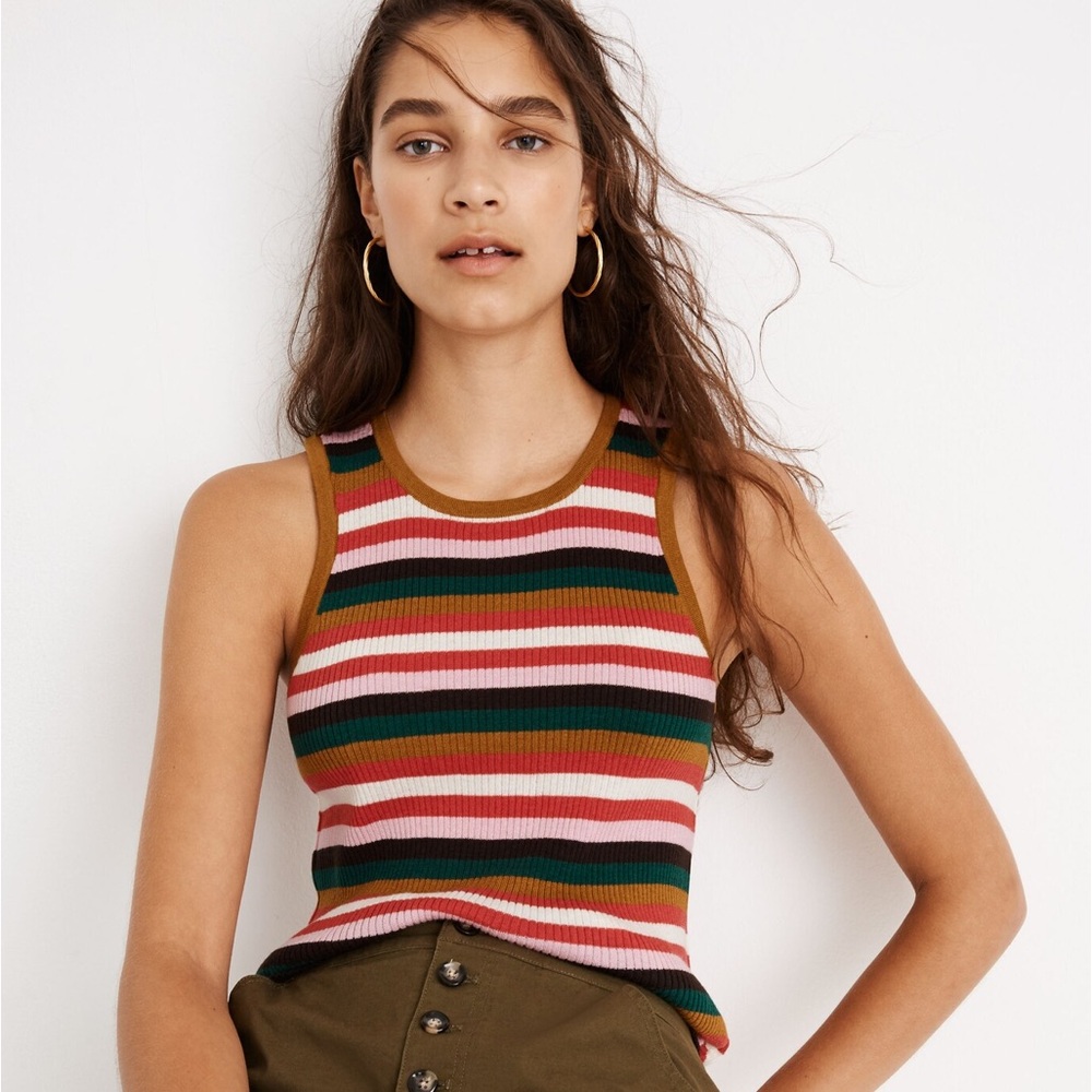 Madewell Striped Bayford Sweater Tank Top